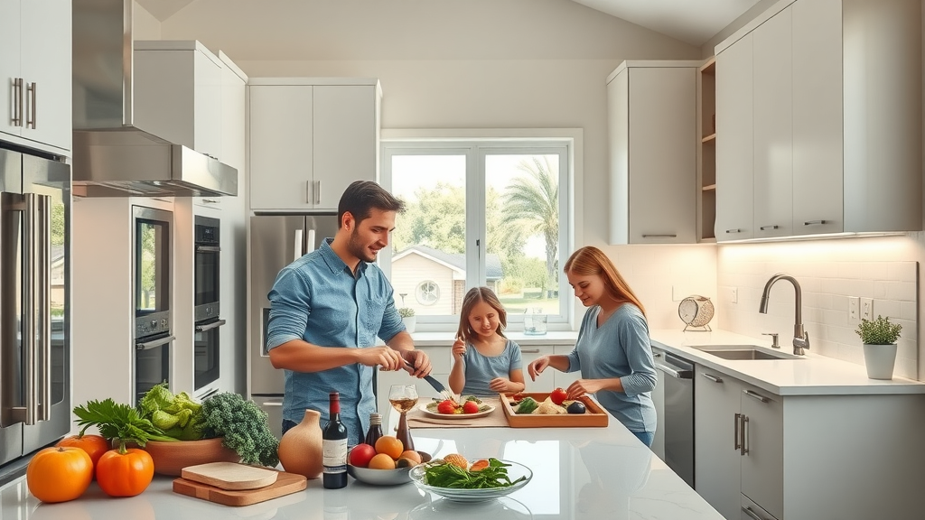 Modern Eustis kitchen remodel with family, showing state-of-the-art appliances and vibrant counters