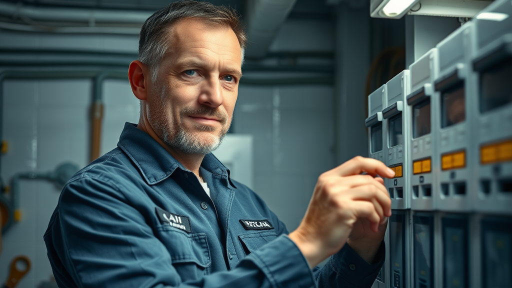 Veteran electrician in Eustis FL inspecting electrical panel