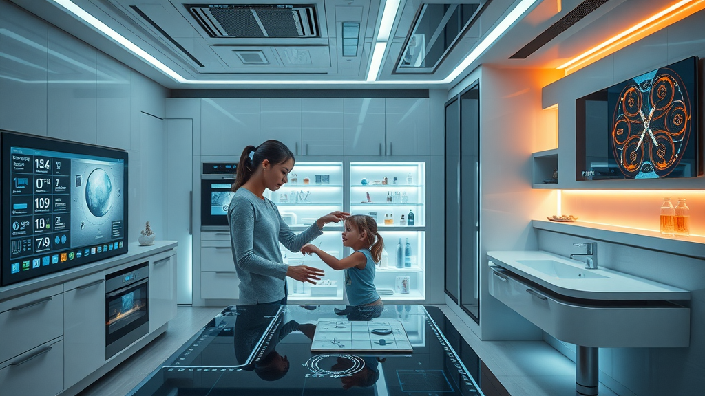 Futuristic kitchen and bathroom in Eustis with integrated smart technology