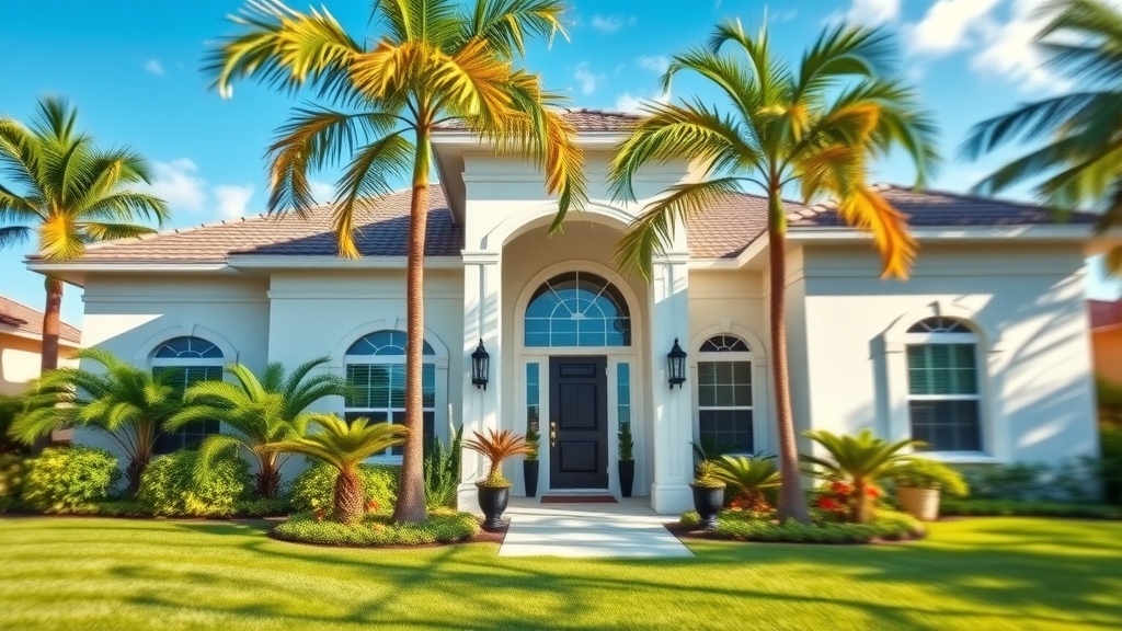 Inviting modern Florida home exterior showcasing newly remodeled features in Eustis