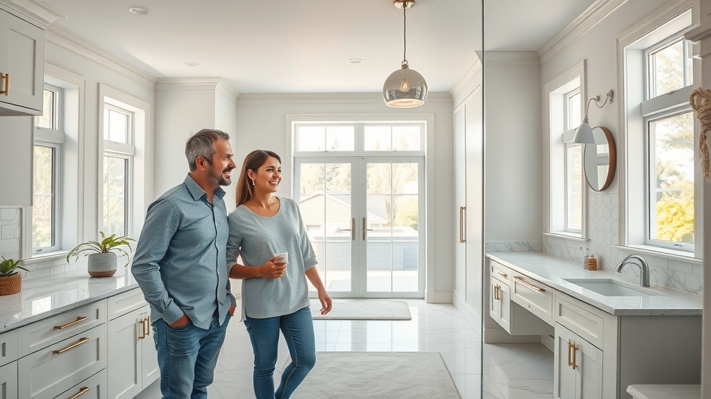 kitchen and bath remodel - modern interior design with happy homeowners in Eustis