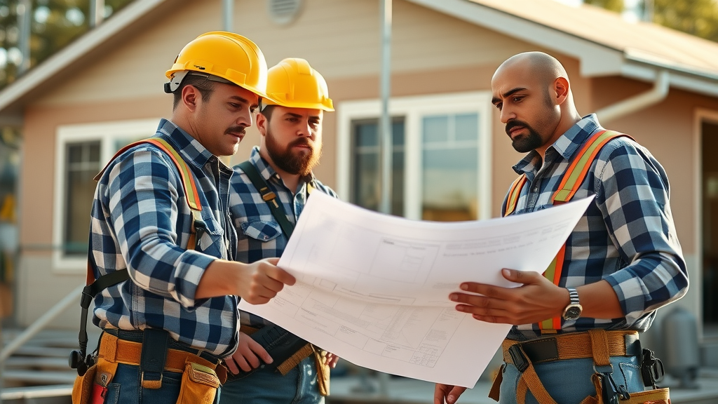 general contractor team at work in Eustis FL - construction services planning onsite