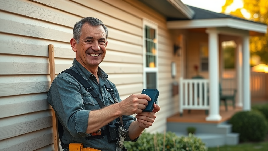 Eustis siding expert inspecting and repairing siding on a home exterior