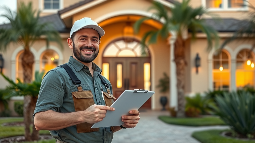 Friendly general contractor welcoming homeowners at beautifully remodeled home in Eustis FL, home improvement eustis fl