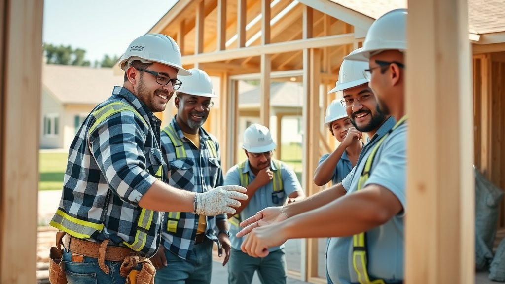 da construction team building house addition in eustis, florida, central florida remodeling, bright outdoor scene, hardworking crew, highly detailed construction tools and equipment, photorealistic