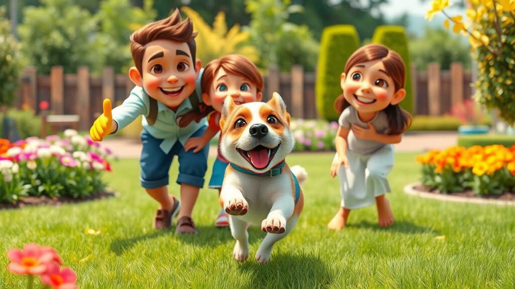 Family and dog safely enjoying pest-free yard with friendly pest control in Eustis FL