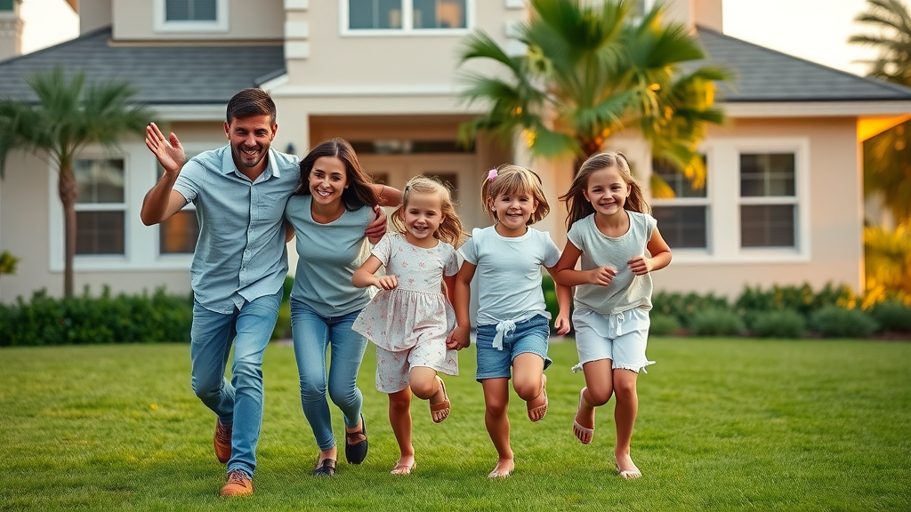 happy Eustis family with clog-free drain cleaning and plumbing system