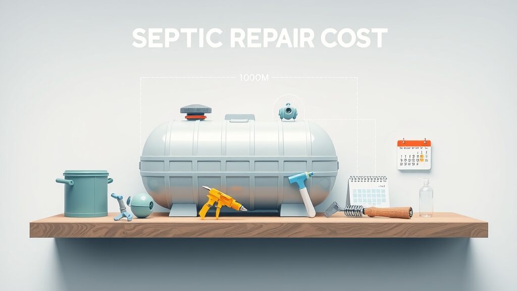 Infographic illustrating cost factors and charges for affordable septic repair Eustis