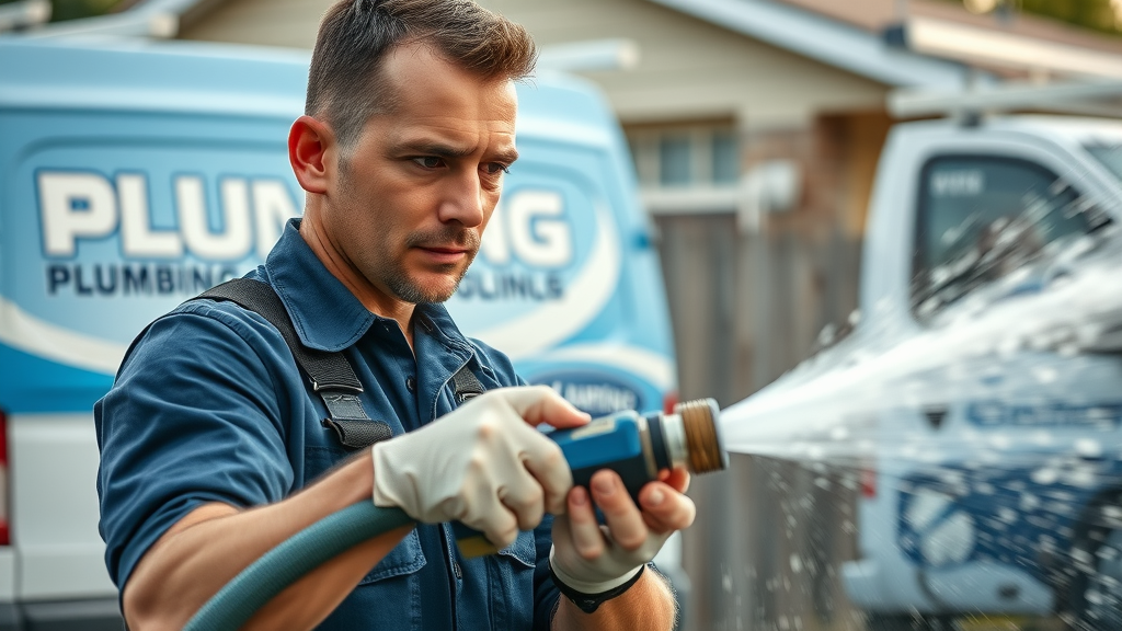 plumber performs hydro jetting for drain cleaning in Eustis Florida