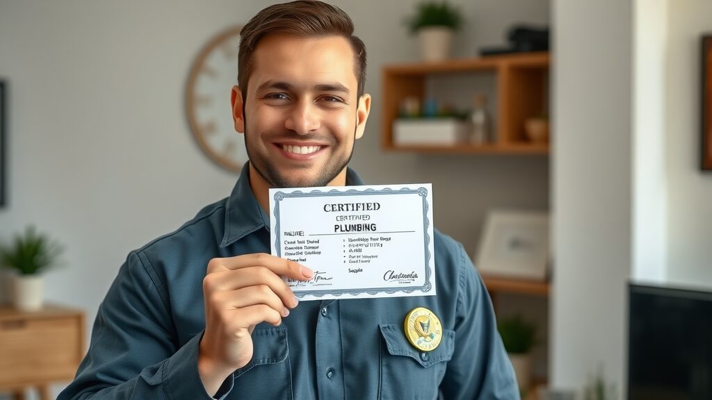 Certified Eustis plumber displays credentials and licensing for trusted plumbing maintenance