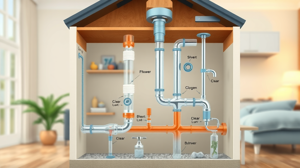 cutaway view of plumbing showing clear and clogged pipes in Eustis home