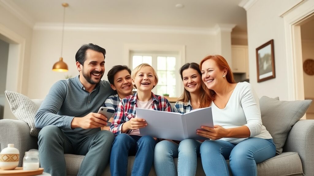 happy eustis family enjoying renovated living room after affordable handyman eustis services