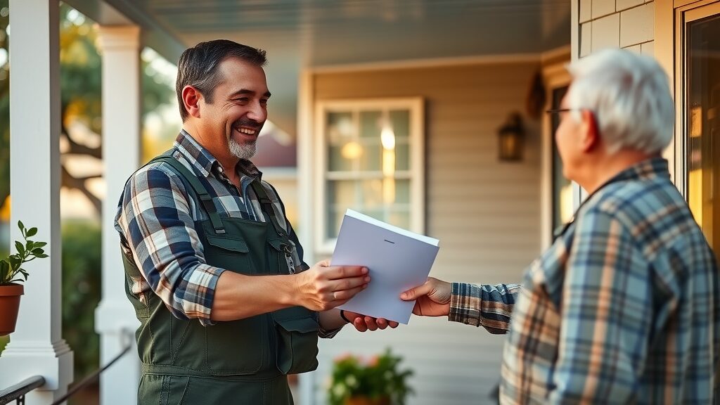 handyman eustis florida shaking hands with satisfied homeowner on porch
