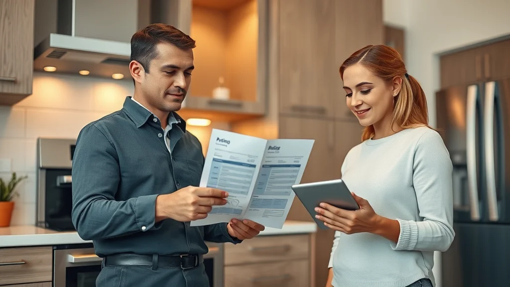 Licensed technician reviewing transparent appliance repair pricing with Eustis homeowner