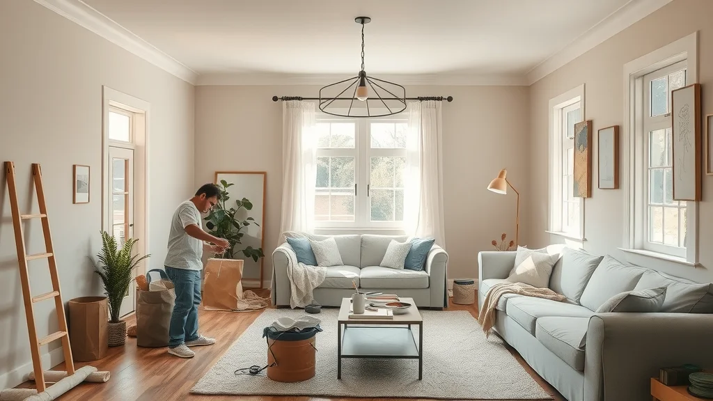 interior painting services in eustis fl family room painters prepping painting walls covered furniture teamwork natural lighting