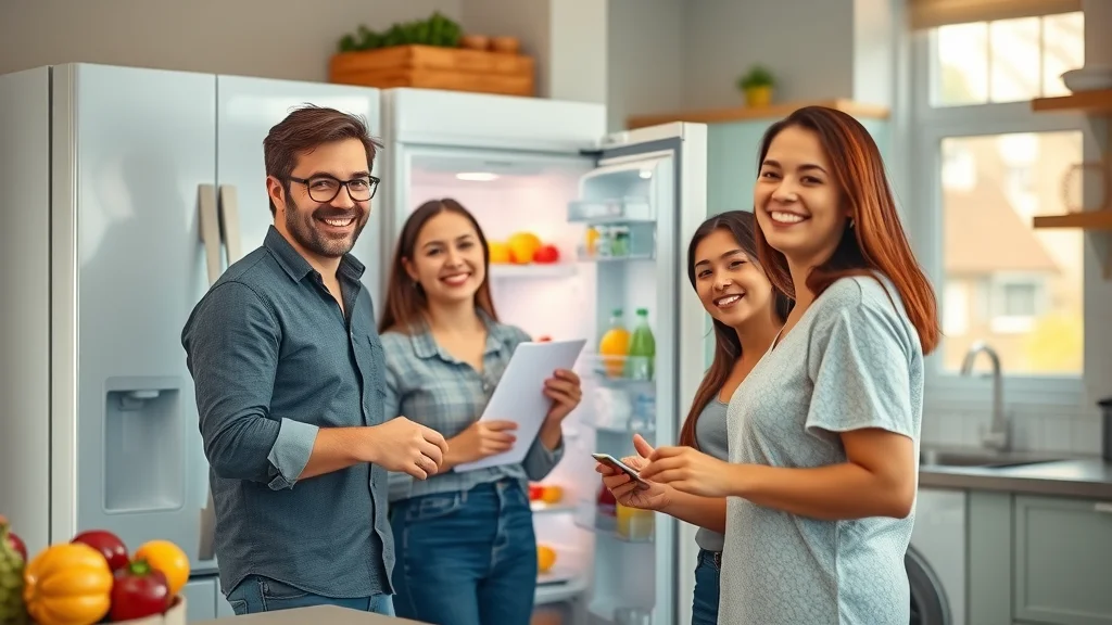 Relieved family using newly repaired refrigerator by licensed appliance technicians Eustis