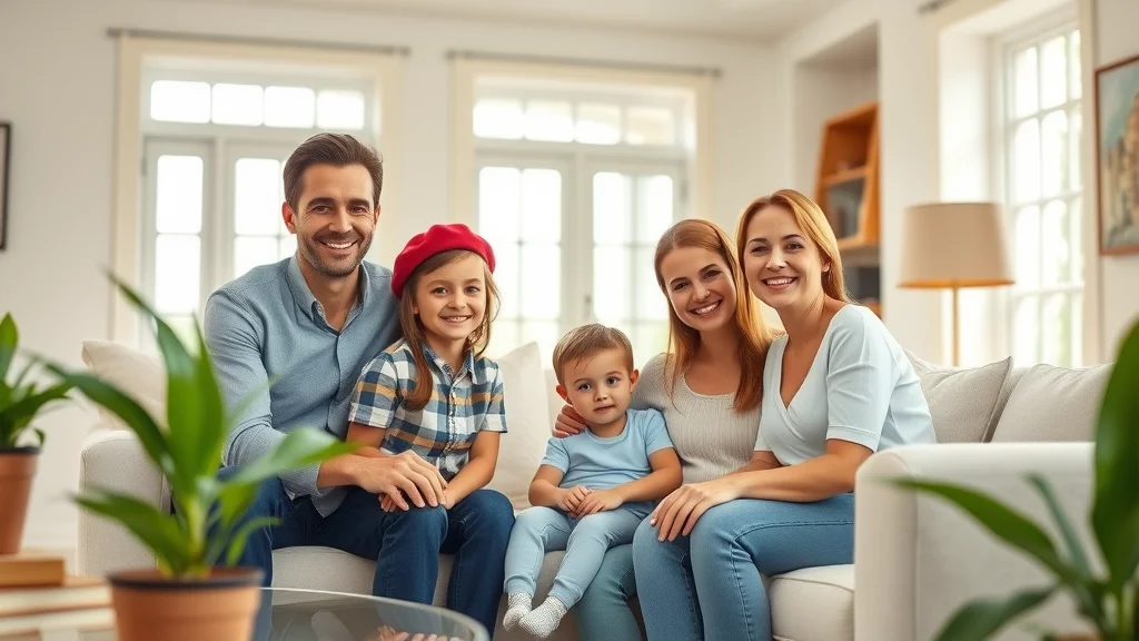deep cleaning services Affordable home cleaning Eustis results—happy family in sparkling clean living room with plush furnishings and natural light