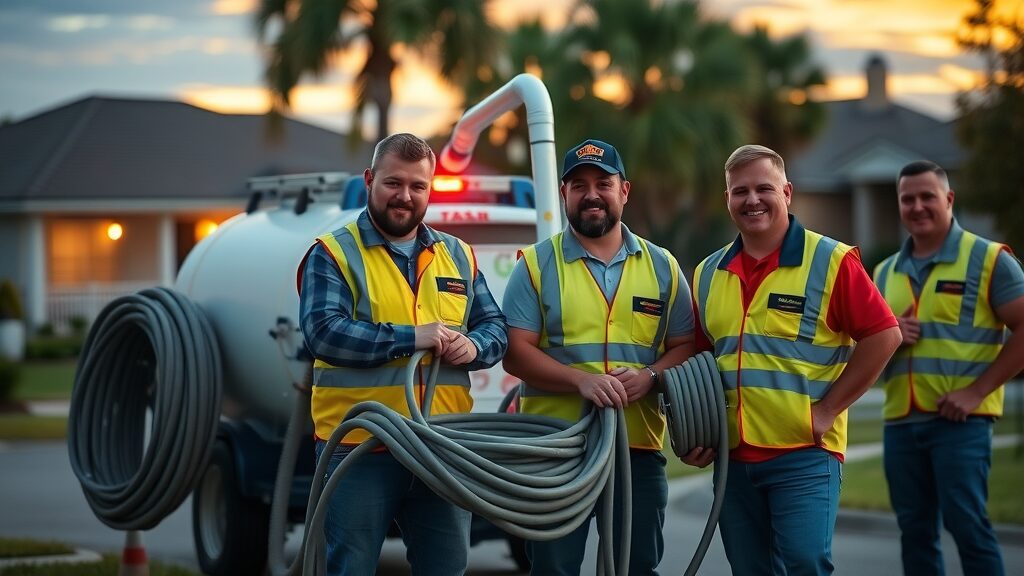 Emergency septic service crew responding quickly in Eustis Florida, emergency septic services