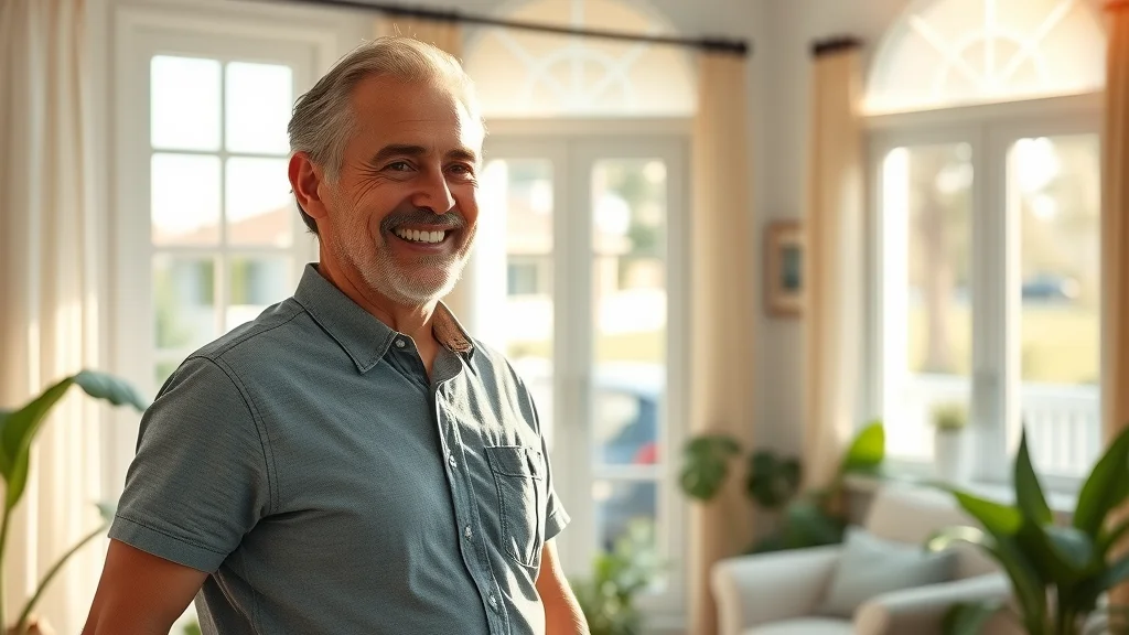 Happy Lake County homeowner by sparkling clean windows after Eustis exterior window cleaning