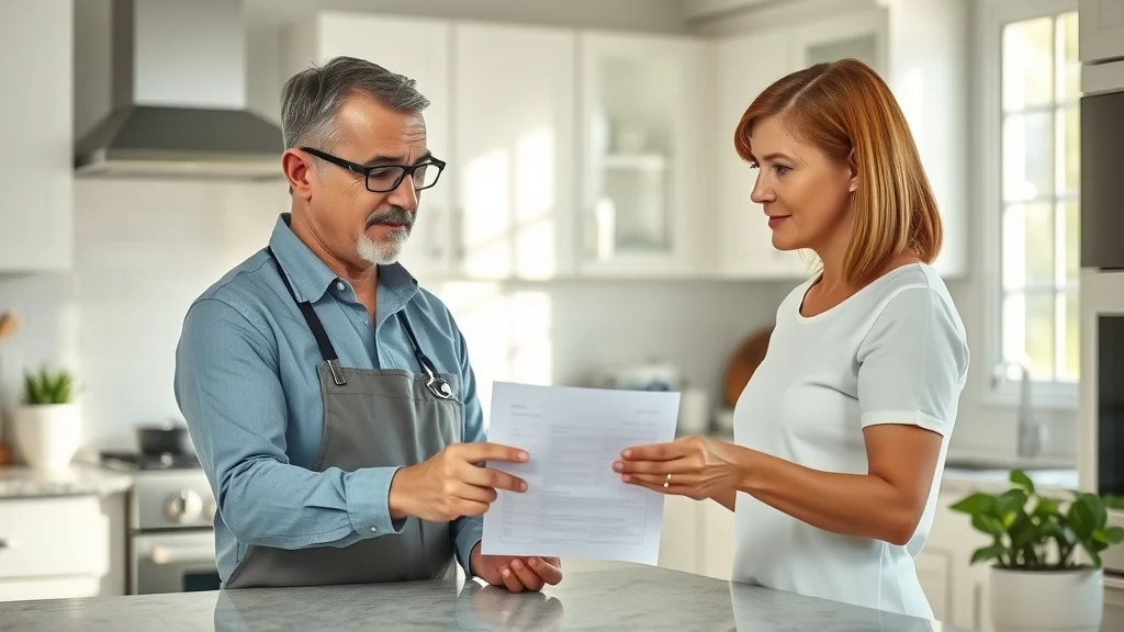 Affordable home cleaning Eustis—house cleaning expert and homeowner planning service checklist in clean kitchen
