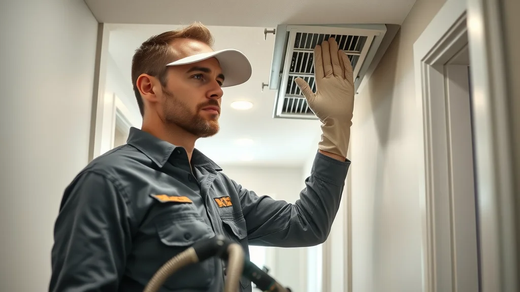 Professional duct cleaning in Eustis - technician removing dust from air ducts for improved indoor air quality in a Florida home