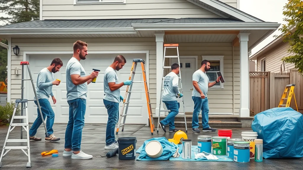 eustis fl painting company professional crew surface preparation house exterior painting tools organized driveway