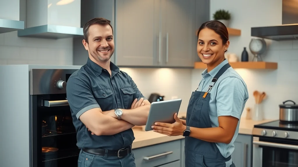 Appliance technician providing expert repair service in a modern Eustis kitchen