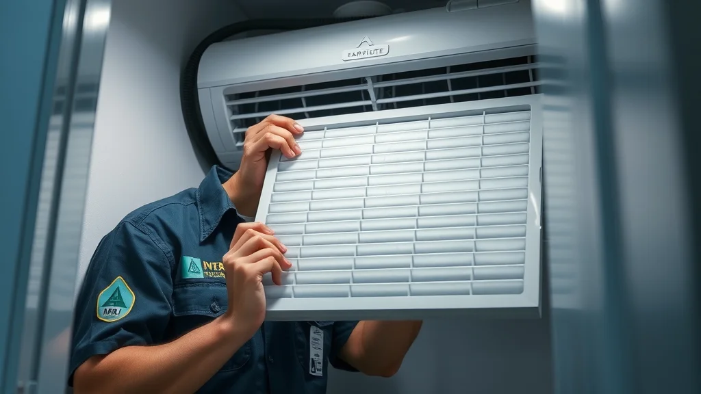AC technician in Eustis FL replacing air filter for asthma reduction with precision and professionalism.
