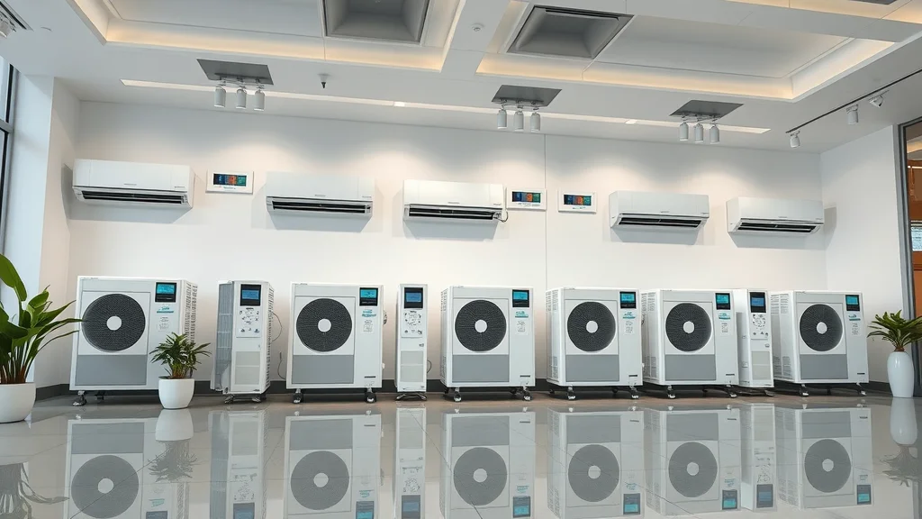 showroom display of top energy-efficient asthma reduction ac units for 2024