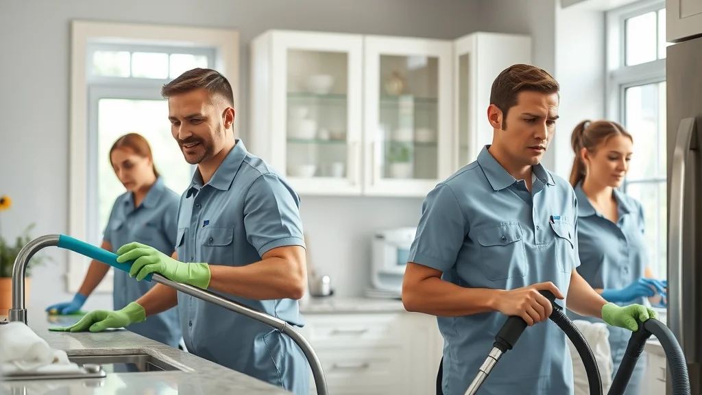 Professional cleaning service team deep cleaning Eustis FL kitchen with advanced tools and techniques