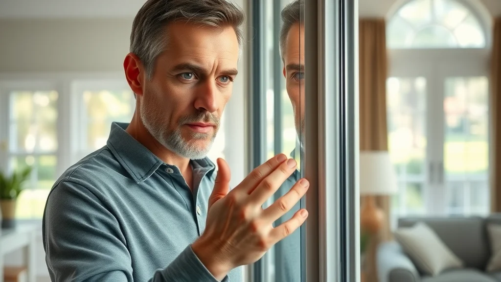 Homeowner inspecting window frame for drafts and damage — essential window maintenance tips Eustis FL