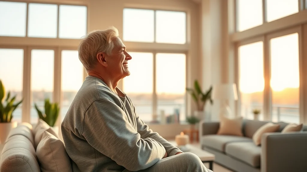 Delighted homeowner enjoying bright living room with spotless windows – affordable window cleaning near me