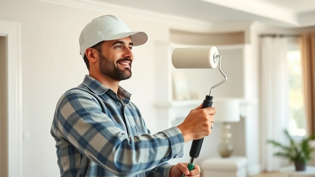 Professional painting contractor applying interior paint to a modern Florida home wall, demonstrating expertise in licensed painters in Eustis FL