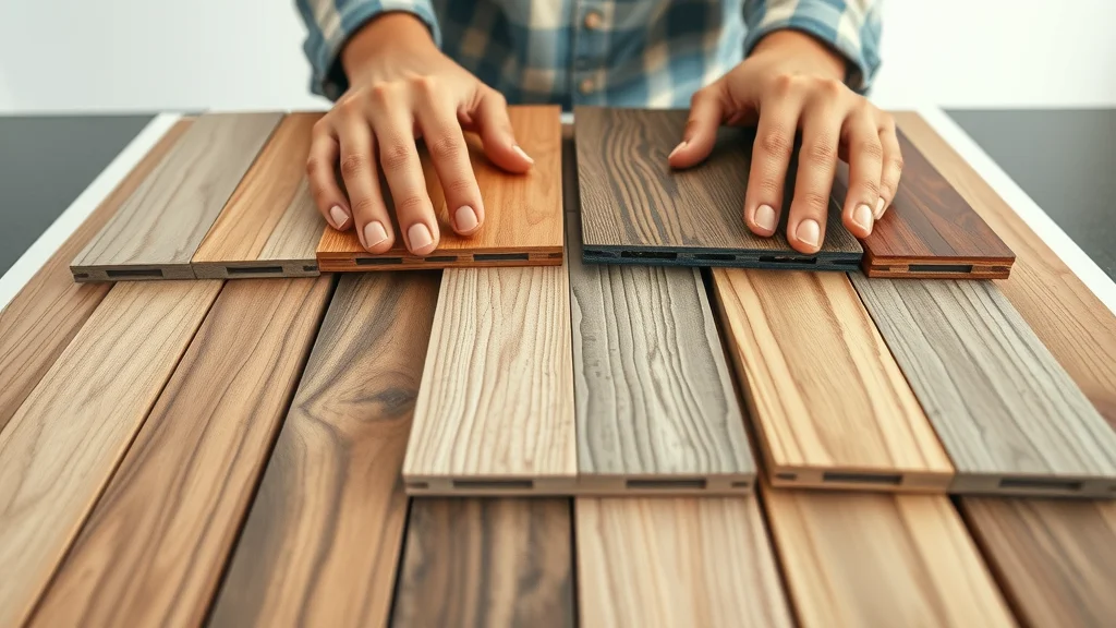 Diverse decking materials including wood, composite, and PVC being evaluated for deck planning Eustis projects
