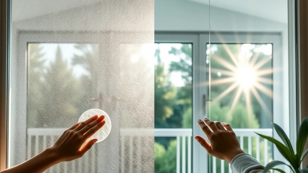 Striking before-and-after window cleaning in Eustis—dirty, streaked window transformed into perfectly clean glass.