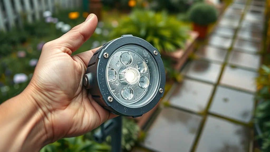 Weather-resistant solar garden light Eustis, waterproof construction with water droplets and sturdy solar casing.