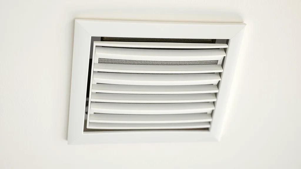High-efficiency vent cover with filtration mesh installed on a pristine wall, optimizing hvac vent maintenance and clean air quality.