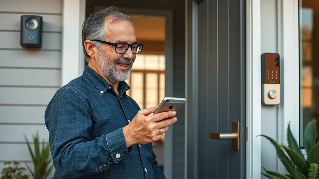 smart lock installation Eustis FL homeowner using smartphone app electronic keypad modern home entrance
