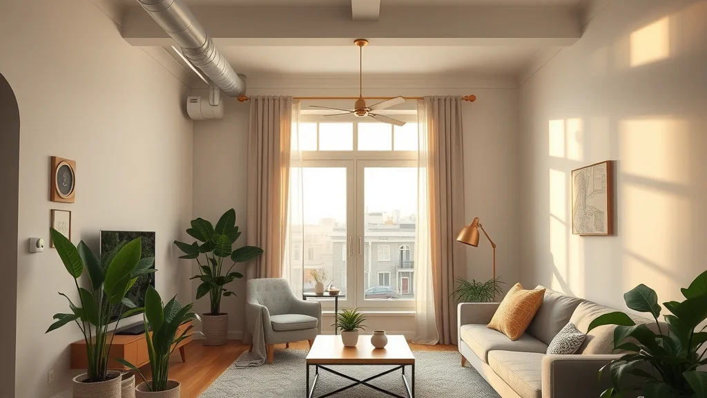 Energy-efficient home with insulated ductwork, smart thermostat, and well-maintained HVAC vent covers for lower energy bills.