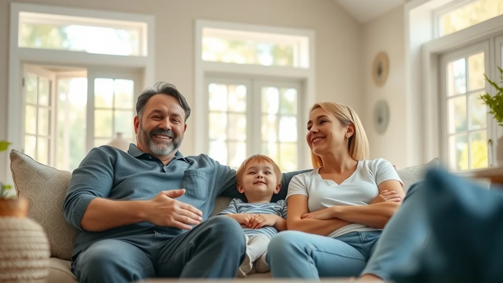 vent cleaning service eustis fl - family enjoying clean indoor air in bright living room with visible air vents and soft natural light.