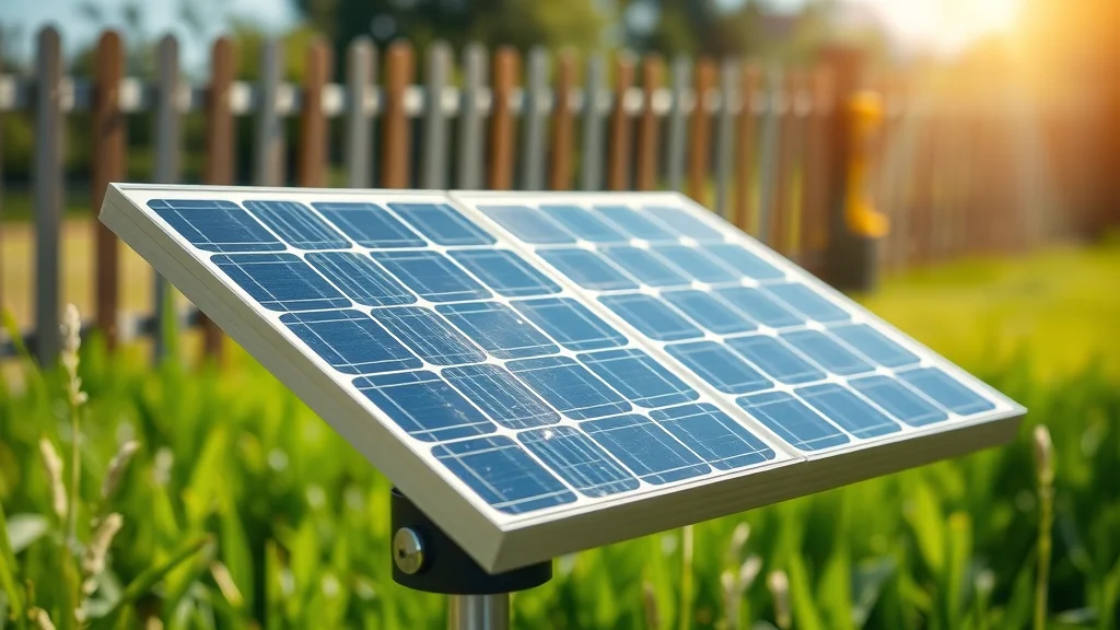 Detailed close-up of solar panel on a garden stake lamp absorbing sunlight; glowing blue solar cells set in lush green grass, illustrating solar-powered lighting technology.