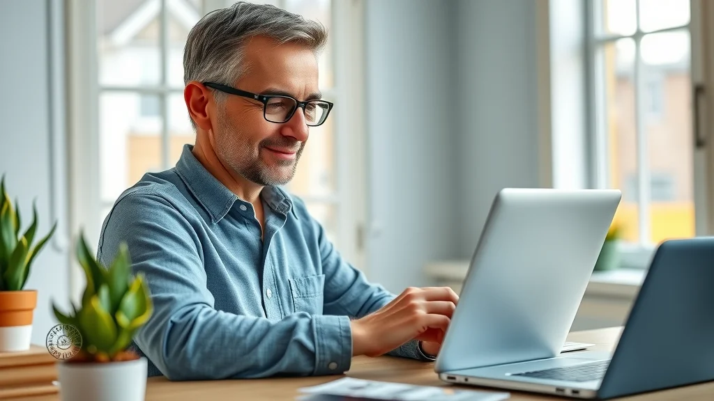 Homeowner reviewing solar quotes online in Eustis office - solar power systems Eustis, digital comparison, organized workspace