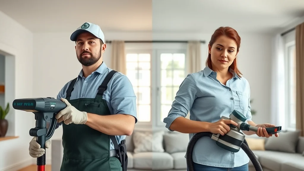 Professional vs DIY vent cleaning: pro using advanced equipment vs homeowner with a vacuum