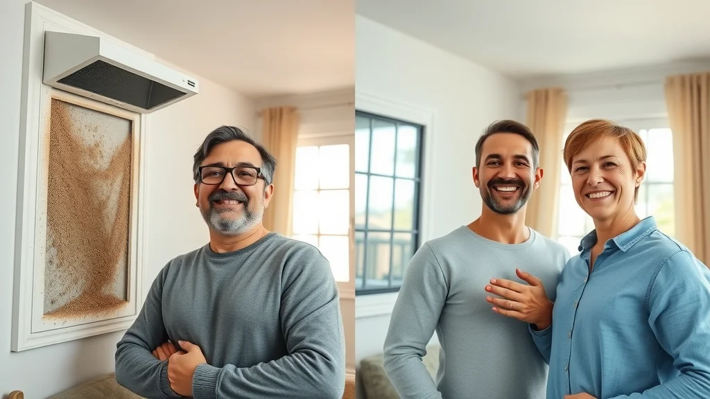 Comparison of homeowners before and after vent cleaning, marked improvement in vent cleanliness, energy efficiency, and occupant comfort