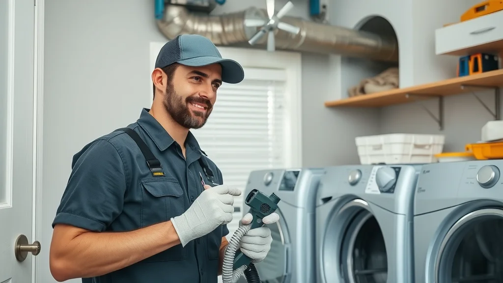 dryer vent cleaning service in Eustis - Skilled technician uses special tools for safe vent cleaning