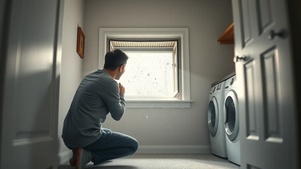 Dirty air duct interior showing dust buildup with homeowner observing vent, highlighting the need for energy efficiency and vent cleaning