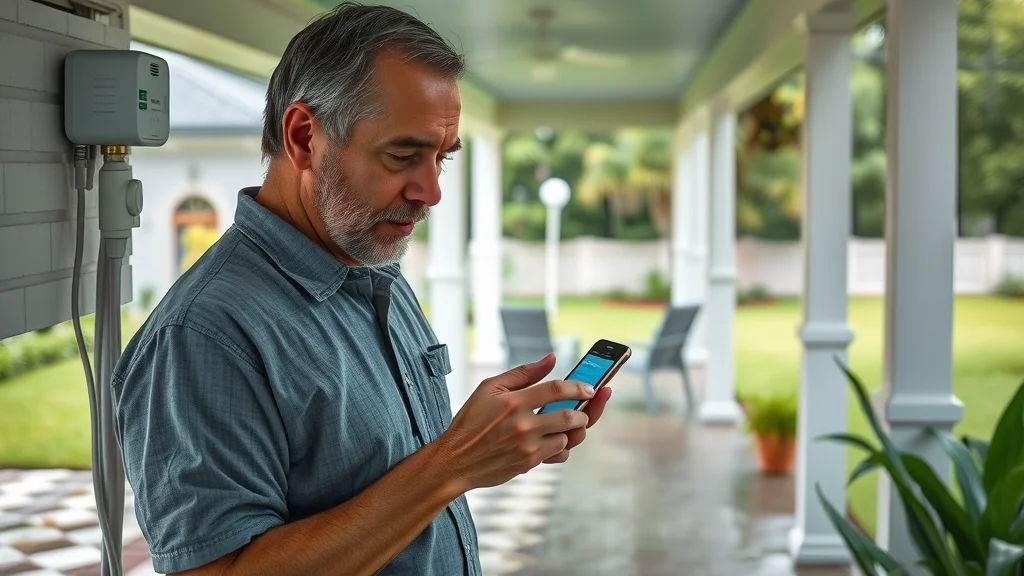 Modern rain sensor and smart irrigation controller for sprinkler system maintenance Florida.